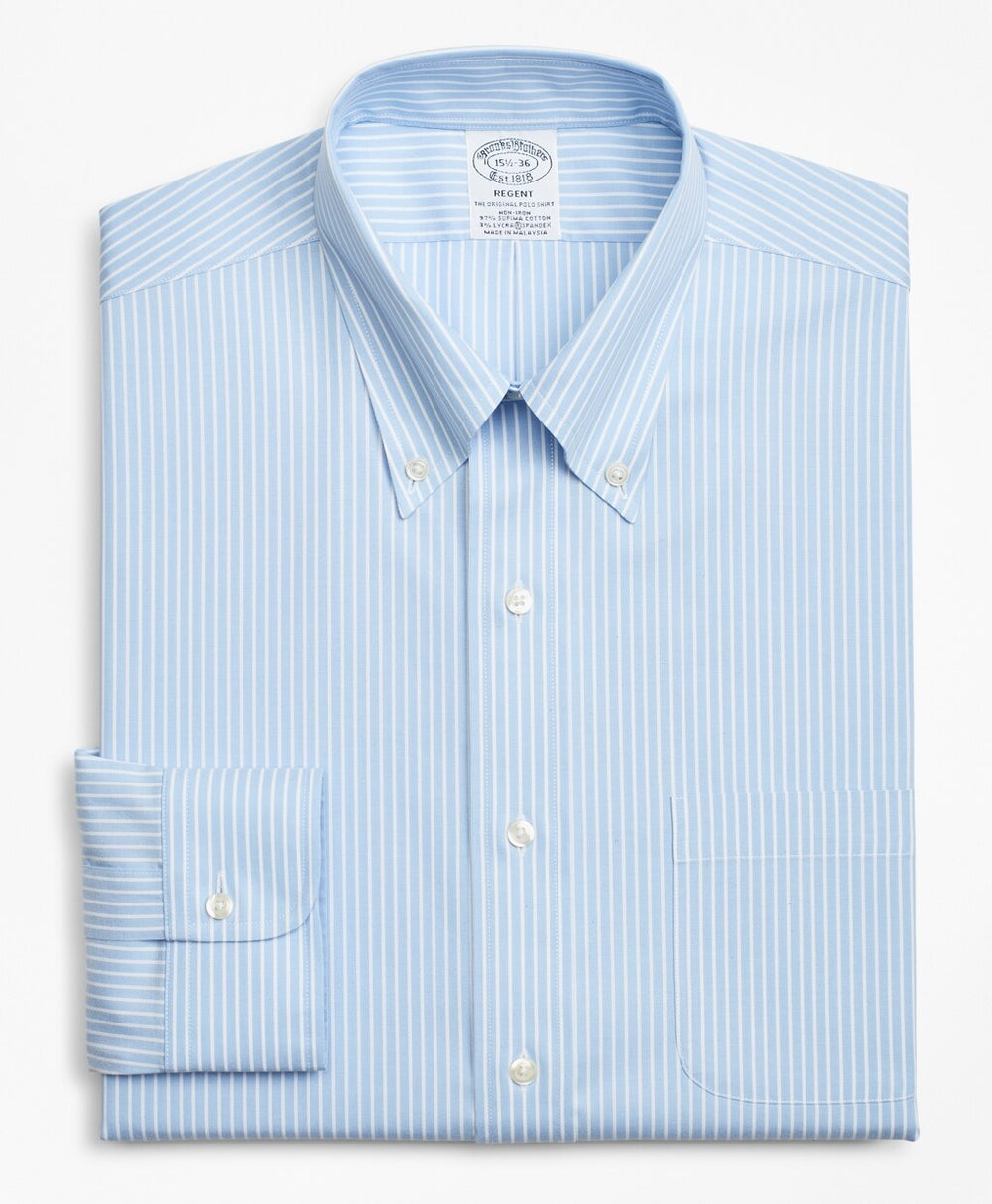 Stretch Regent Fitted Dress Shirt, Non-Iron Stripe