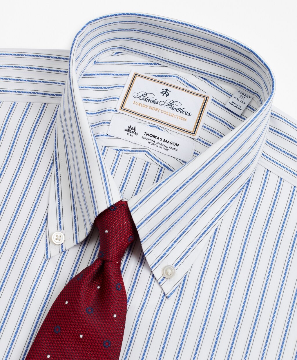 Luxury Collection Regent Fitted Dress Shirt, Button-Down Collar Stripe