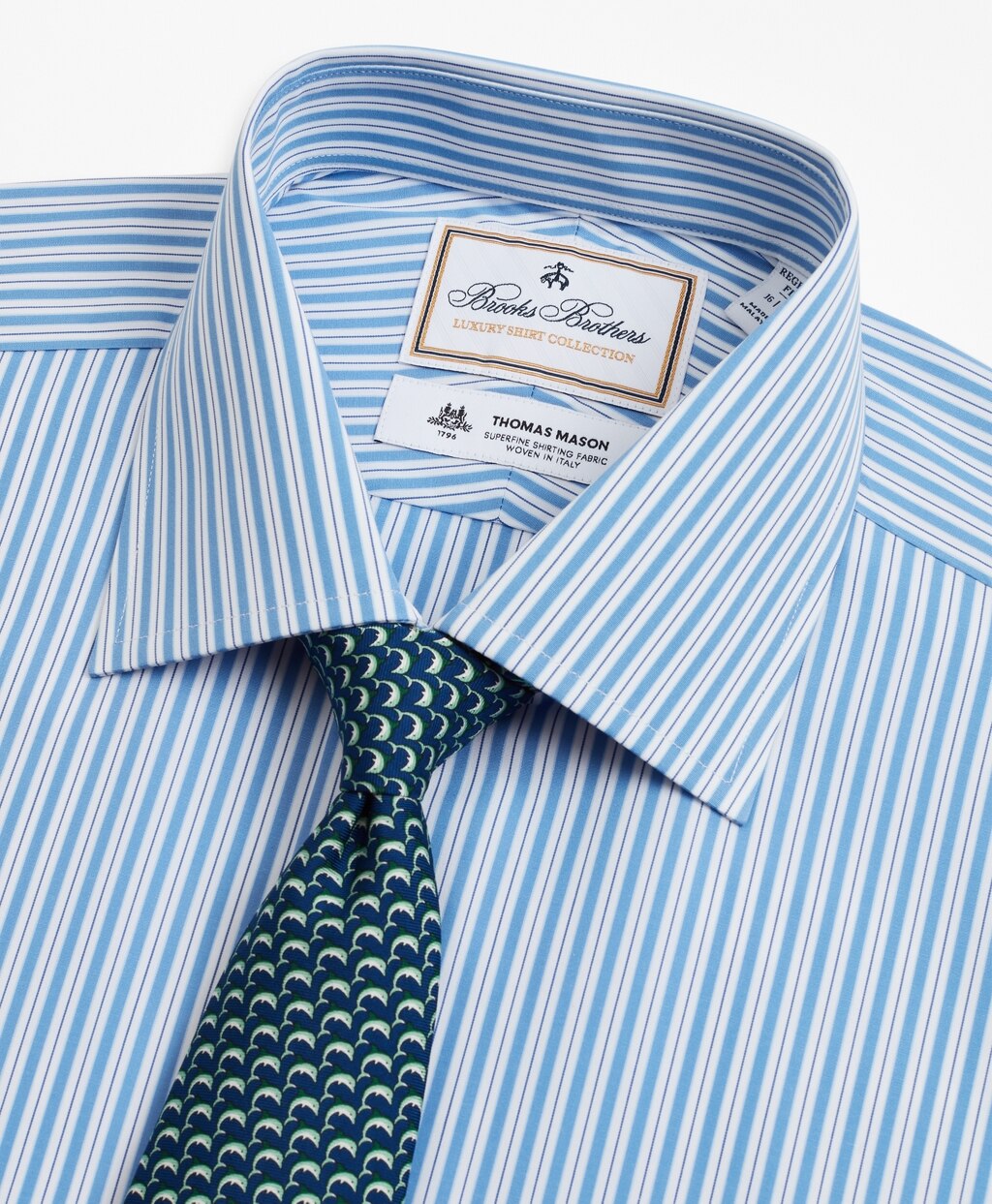 Luxury Collection Regent Fitted Dress Shirt, Franklin Spread Collar Pinstripe