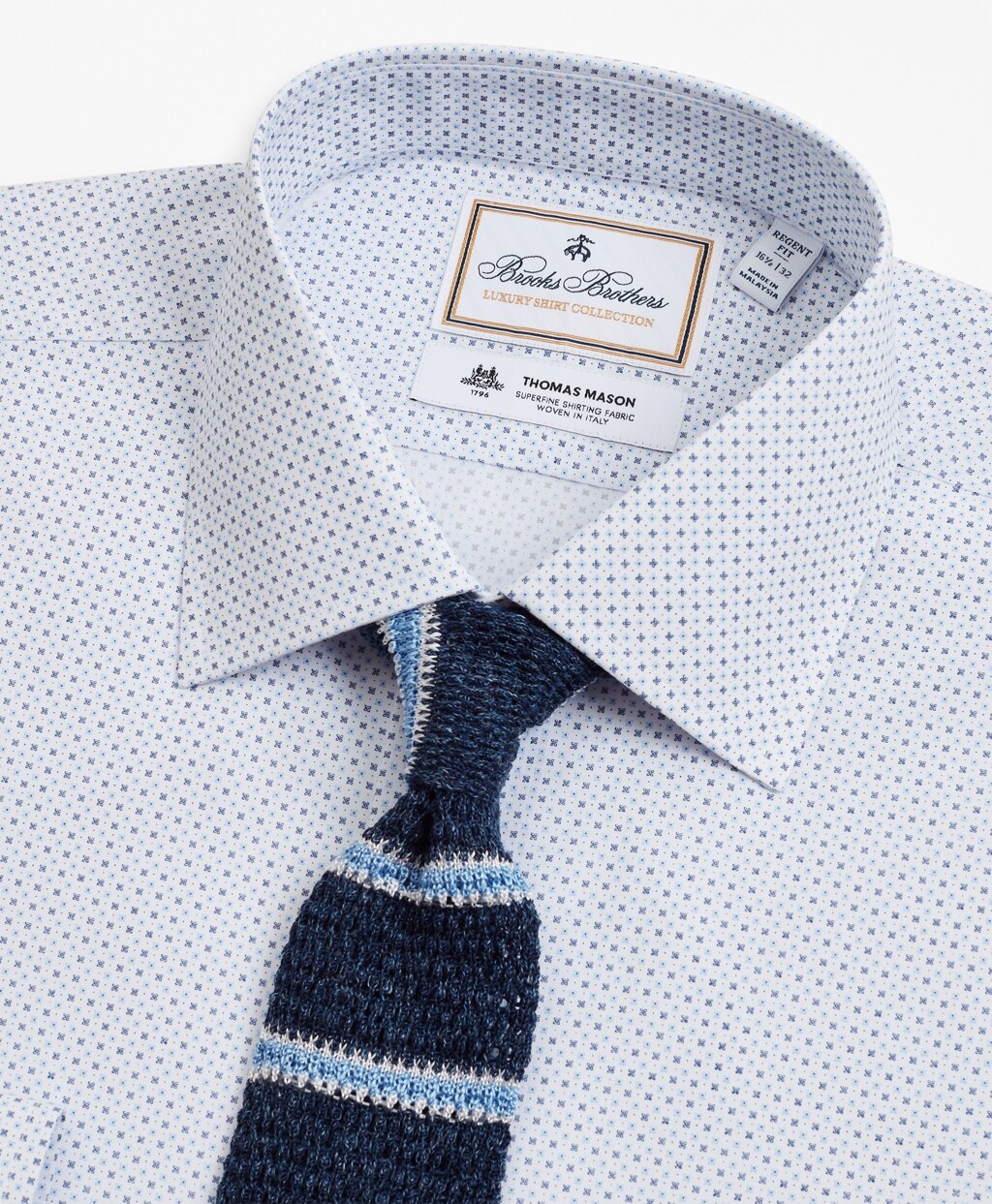 Luxury Collection Regent Fitted Dress Shirt, Franklin Spread Collar Geo Print