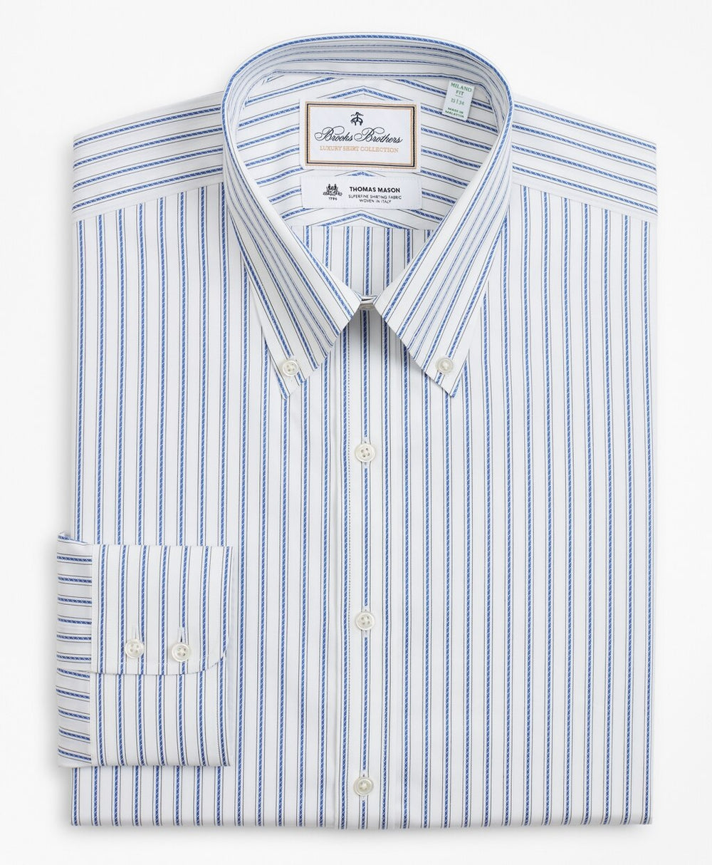 Luxury Collection Milano Slim-Fit Dress Shirt, Button-Down Collar Stripe