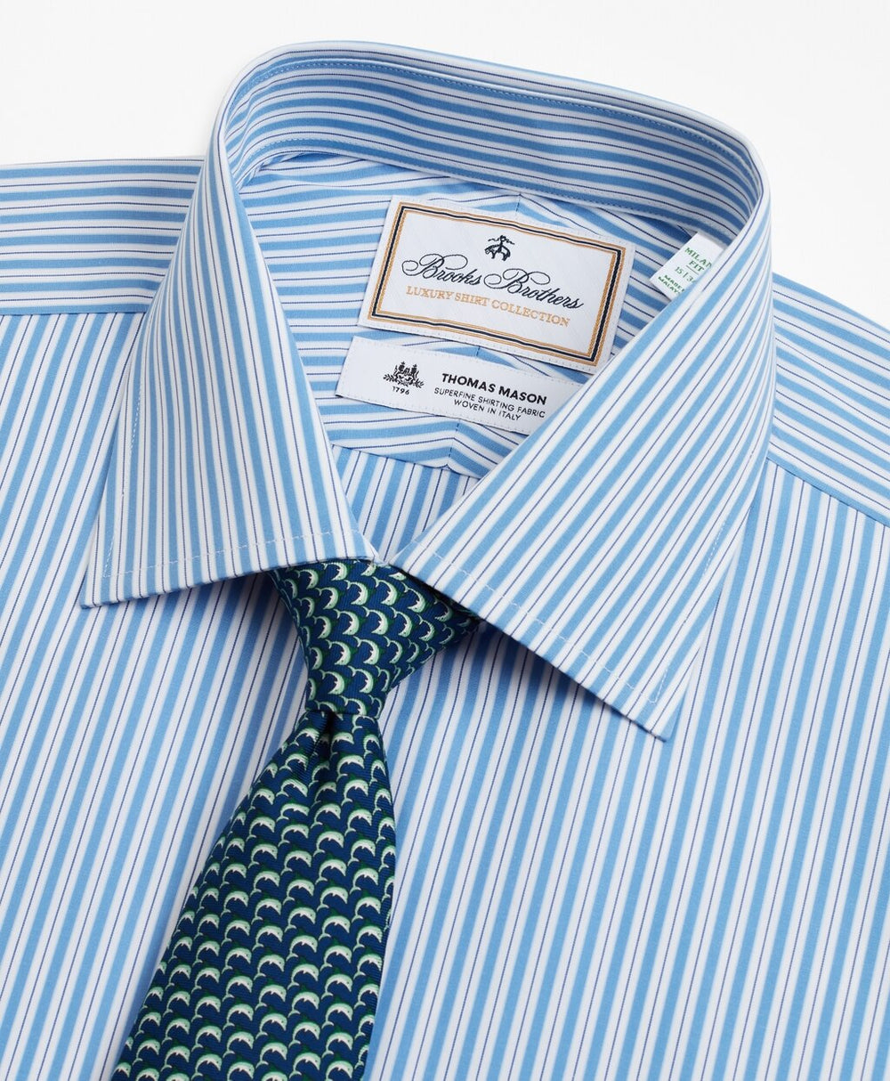 Luxury Collection Milano Slim-Fit Dress Shirt, Franklin Spread Collar Pinstripe