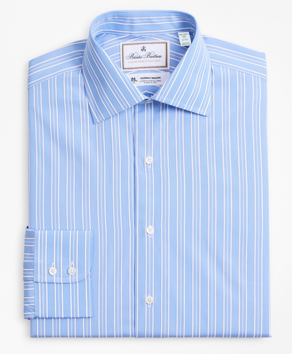 Luxury Collection Milano Slim-Fit Dress Shirt, Franklin Spread Collar Ribbon Stripe