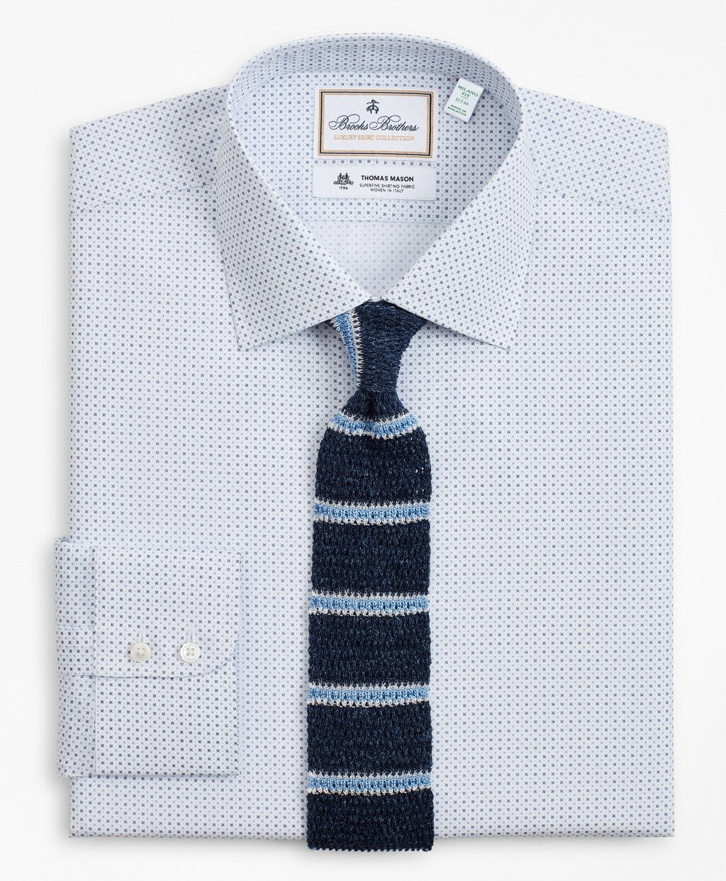 Luxury Collection Milano Slim-Fit Dress Shirt, Franklin Spread Collar Geo Print