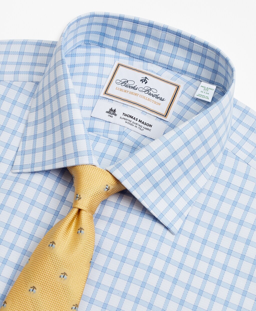 Luxury Collection Milano Slim-Fit Dress Shirt, Franklin Spread Collar Check