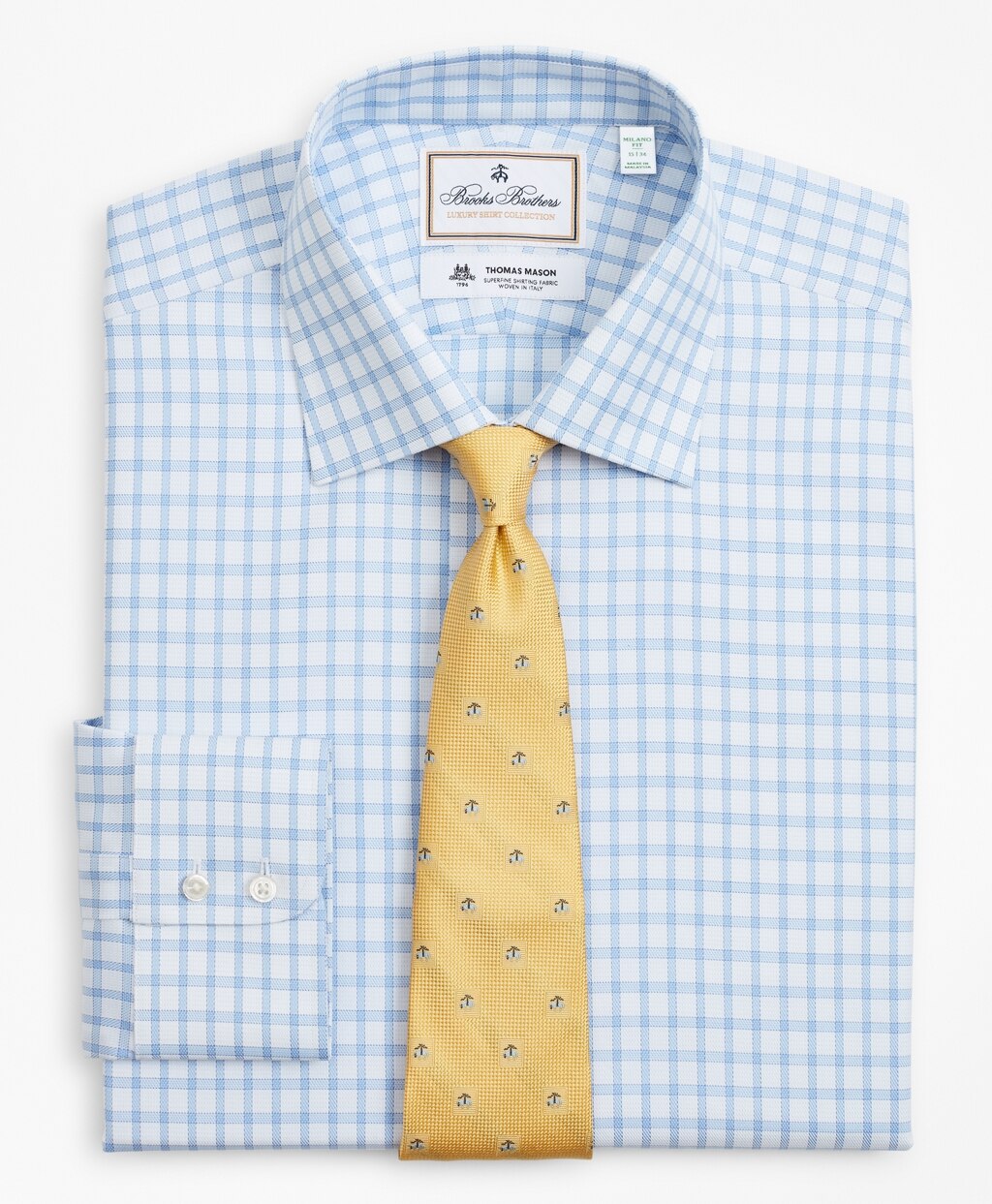 Luxury Collection Milano Slim-Fit Dress Shirt, Franklin Spread Collar Check