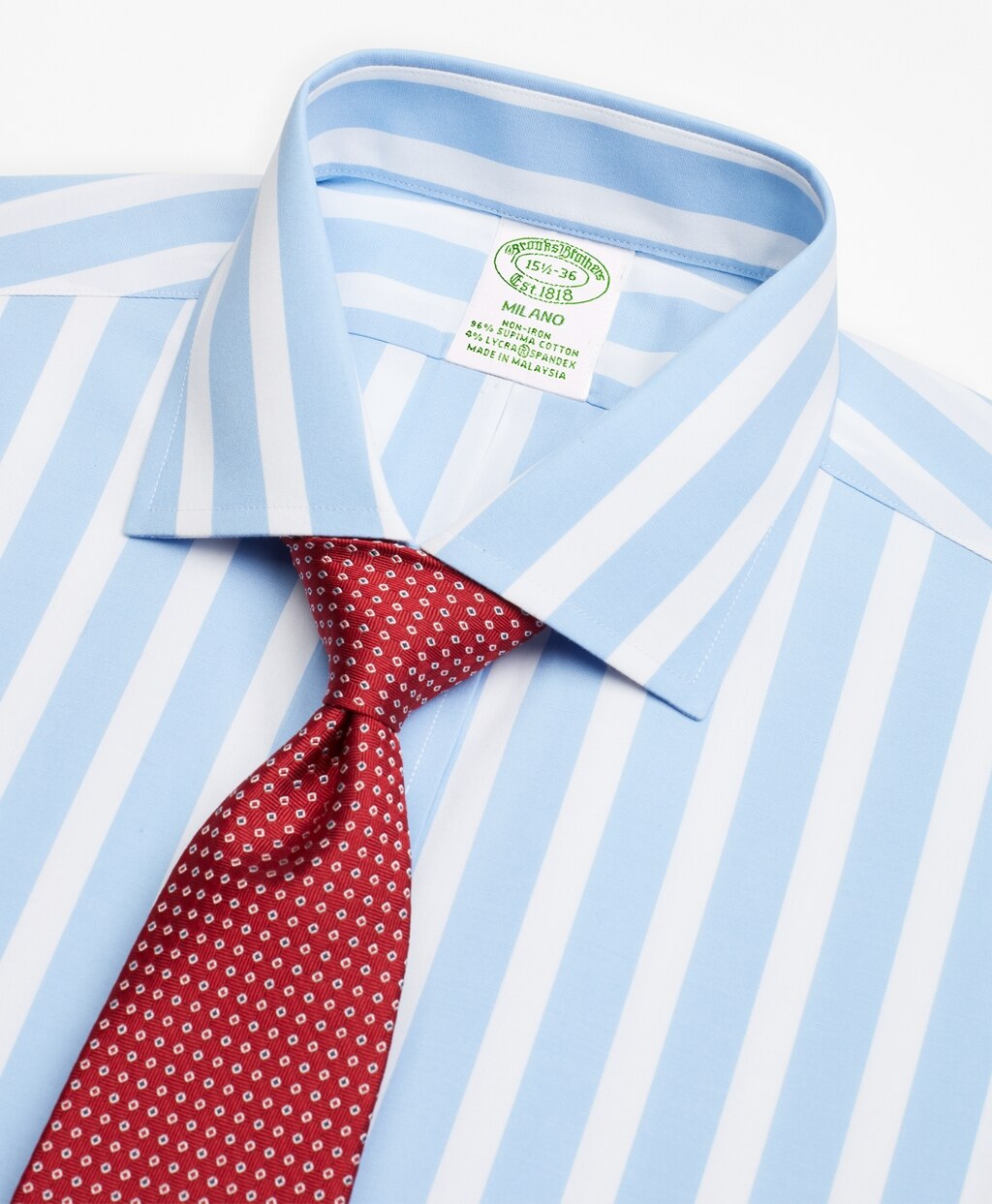 Stretch Milano Slim-Fit Dress Shirt, Non-Iron Bold Stripe