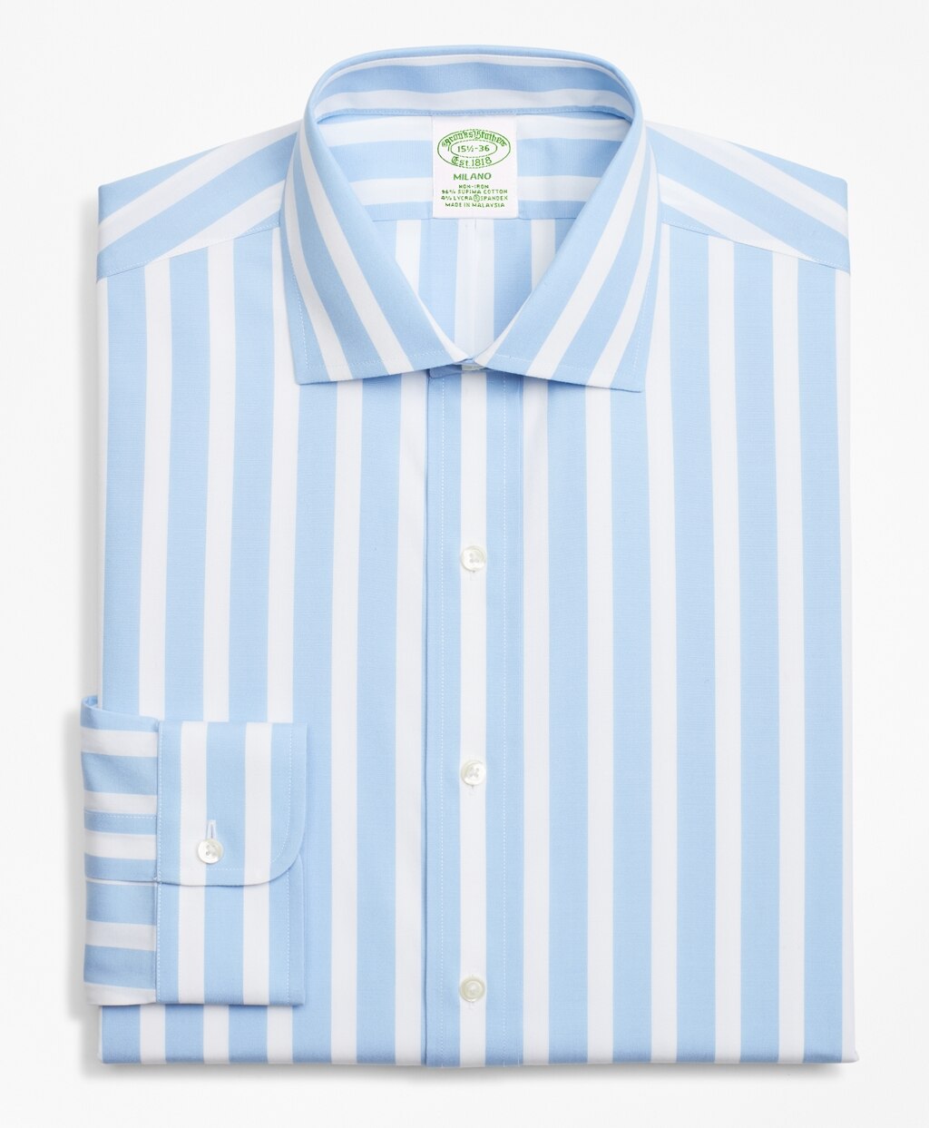 Stretch Milano Slim-Fit Dress Shirt, Non-Iron Bold Stripe
