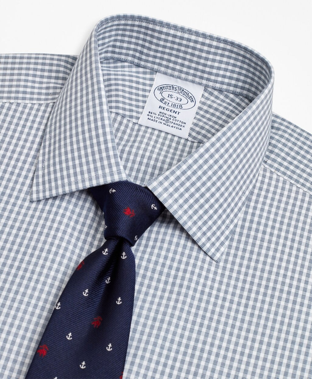 Stretch Regent Fitted Dress Shirt, Non-Iron Double-Windowpane