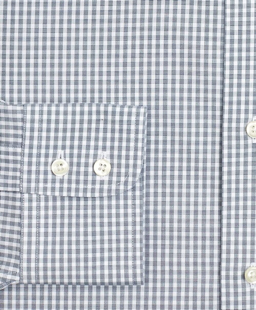 Stretch Regent Fitted Dress Shirt, Non-Iron Double-Windowpane