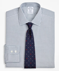 Stretch Regent Fitted Dress Shirt, Non-Iron Double-Windowpane