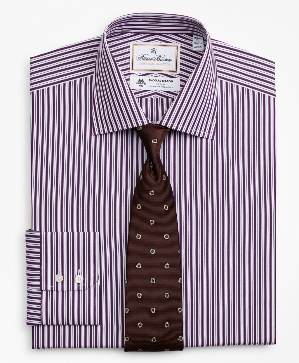 Luxury Collection Regent Fitted Dress Shirt, Franklin Spread Collar Double-Stripe