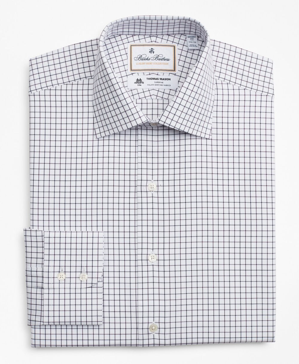 Luxury Collection Regent Fitted Dress Shirt, Franklin Spread Collar Fine Windowpane