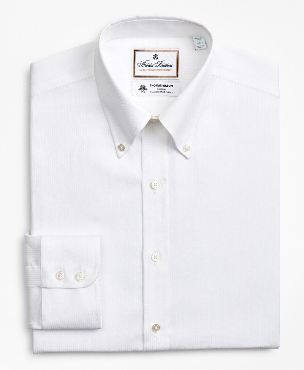 Luxury Collection Milano Slim-Fit Dress Shirt, Button-Down Collar Self-Stripe
