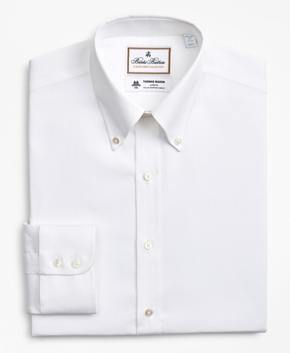 Luxury Collection Milano Slim-Fit Dress Shirt, Button-Down Collar Self-Stripe