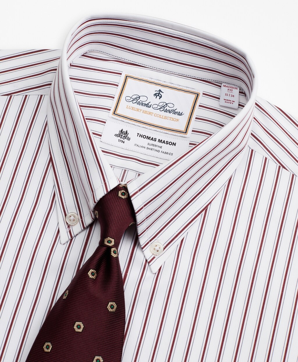 Luxury Collection Milano Slim-Fit Dress Shirt, Button-Down Collar Stripe