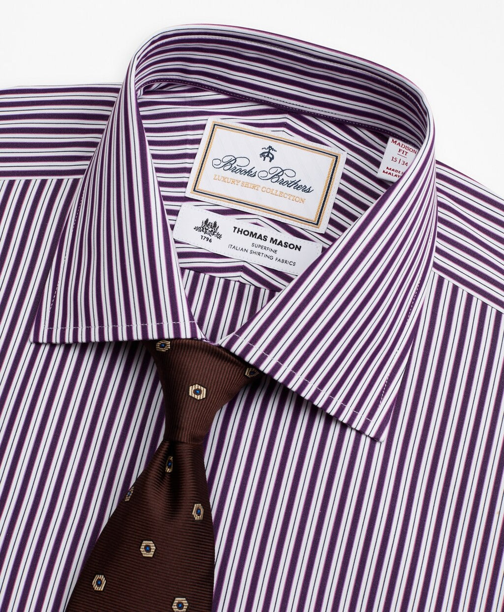 Luxury Collection Milano Slim-Fit Dress Shirt, Franklin Spread Collar Double-Stripe