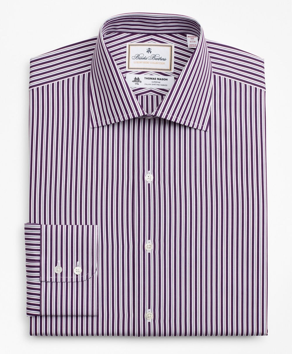 Luxury Collection Milano Slim-Fit Dress Shirt, Franklin Spread Collar Double-Stripe