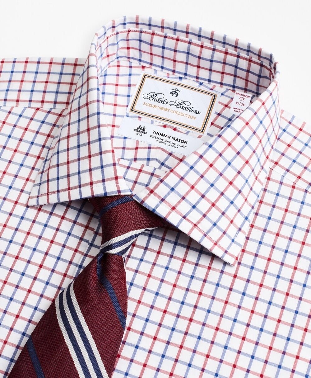 Luxury Collection Madison Classic-Fit Dress Shirt, Franklin Spread Collar Bold Windowpane