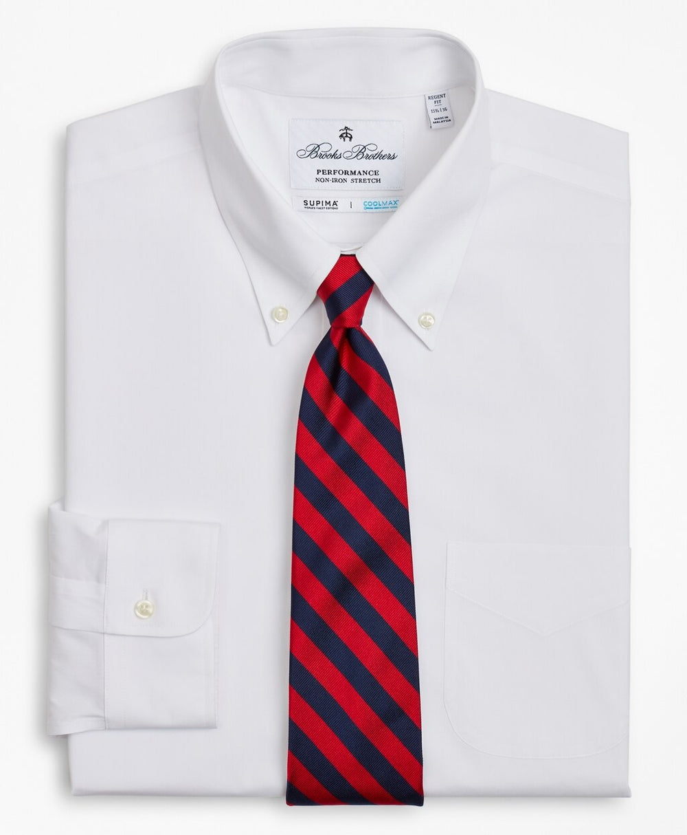 Regent Fitted Dress Shirt, Performance Non-Iron with COOLMAX®, Button-Down Collar Broadcloth
