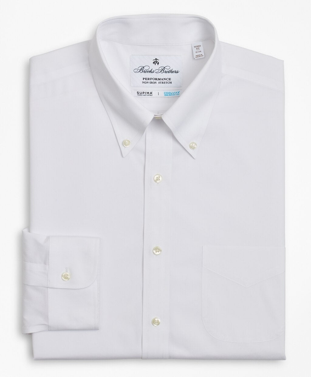 Soho Extra-Slim Fit Dress Shirt, Performance Non-Iron with COOLMAX®, Button-Down Collar Broadcloth