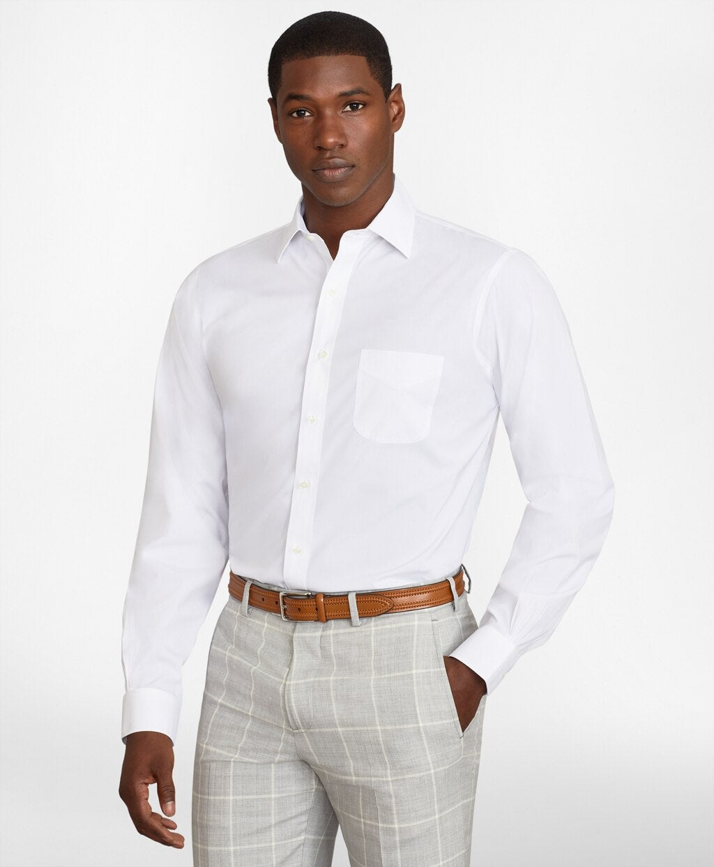 Regent Fitted Dress Shirt, Performance Non-Iron with COOLMAX®, Ainsley Collar Broadcloth