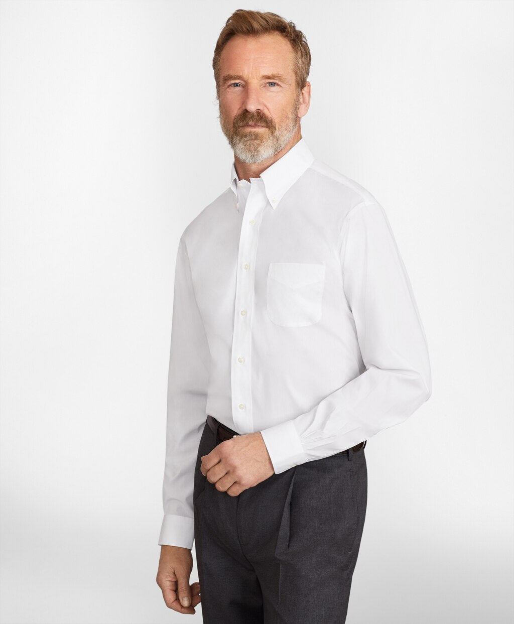Madison Classic-Fit Dress Shirt, Performance Non-Iron with COOLMAX®, Button-Down Collar Twill