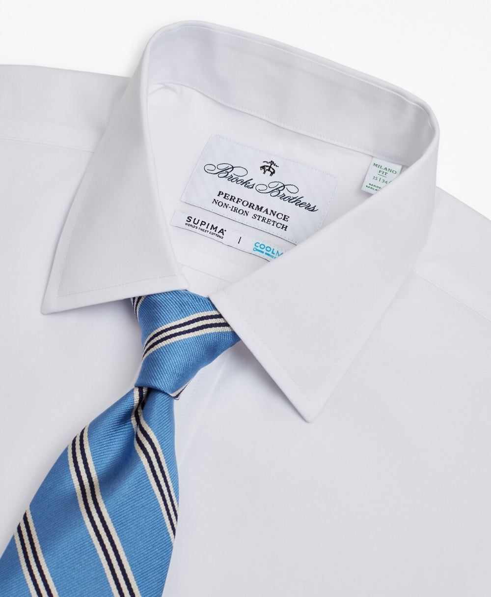 Milano Slim Fit Dress Shirt, Performance Non-Iron with COOLMAX®, Ainsley Collar Twill