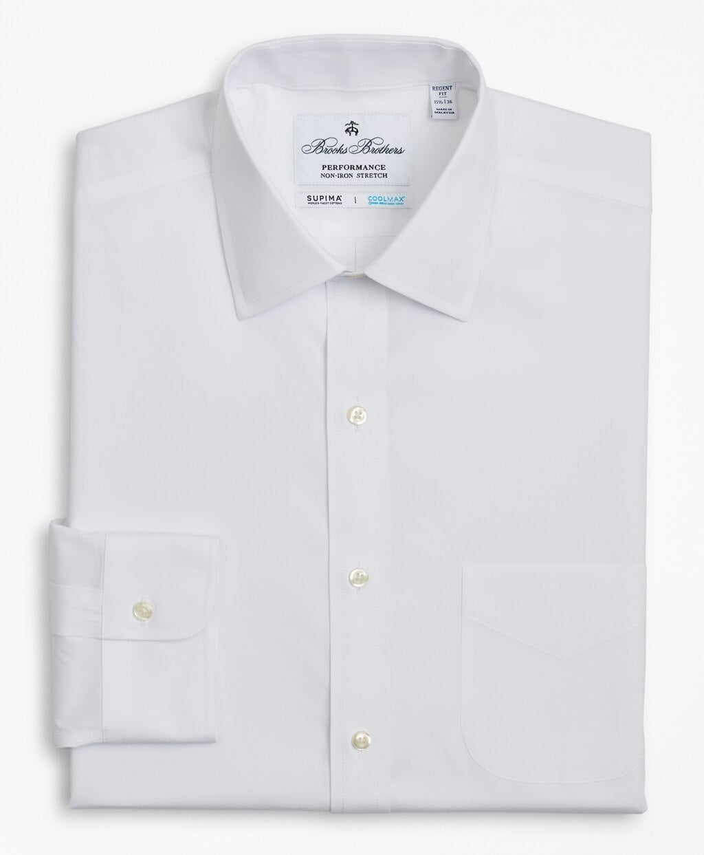 Regent Fitted Dress Shirt, Performance Non-Iron with COOLMAX®, Ainsley Collar Twill