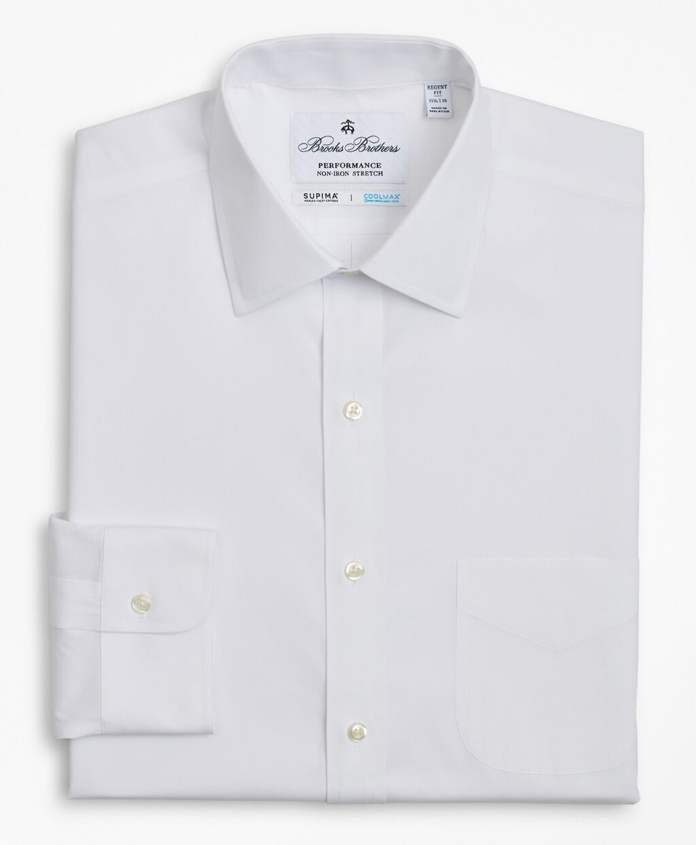 Regent Fitted Dress Shirt, Performance Non-Iron with COOLMAX®, Ainsley Collar Twill