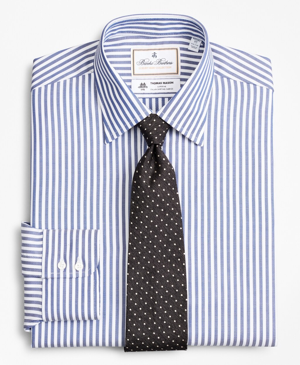 Luxury Collection Regent Fitted Dress Shirt, Franklin Spread Collar Bengal Stripe