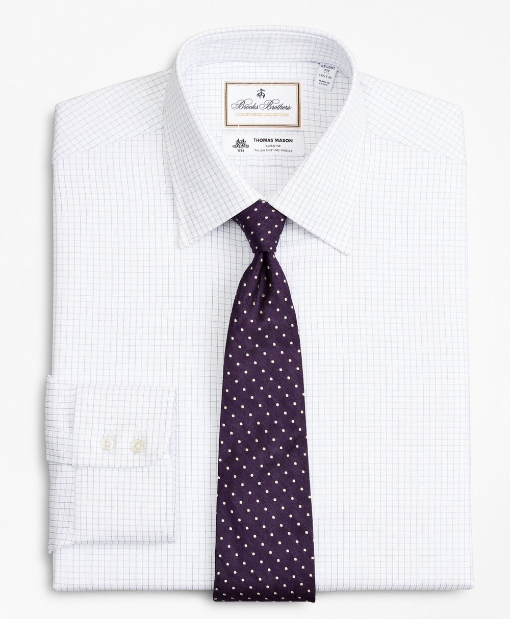 Luxury Collection Regent Fitted Dress Shirt, Franklin Spread Collar Fine Windowpane