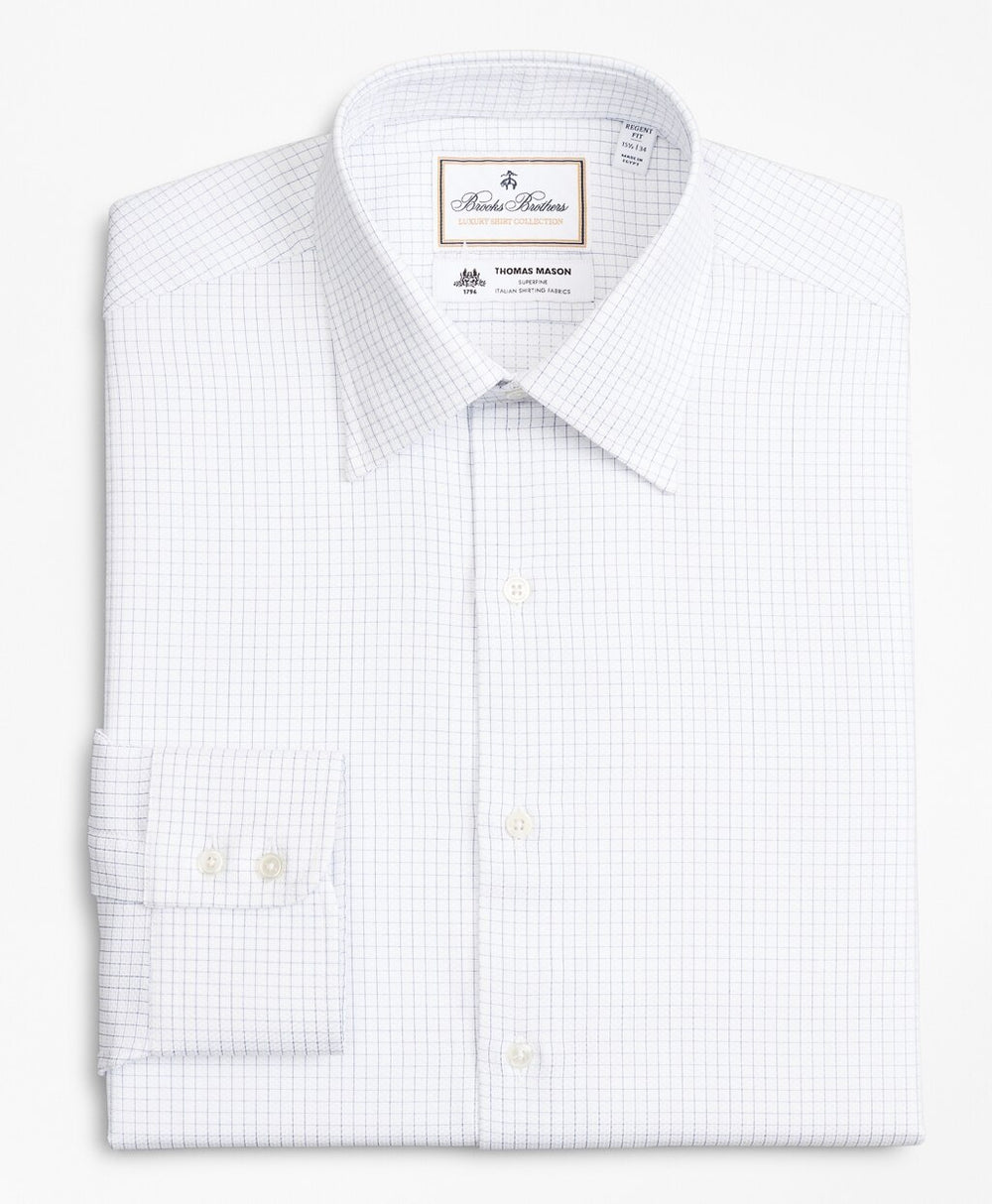 Luxury Collection Regent Fitted Dress Shirt, Franklin Spread Collar Fine Windowpane