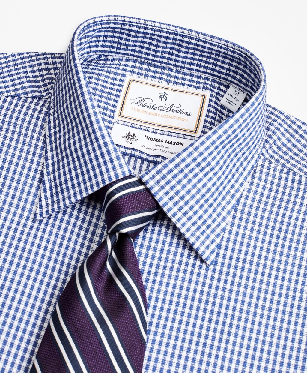 Luxury Collection Regent Fitted Dress Shirt, Franklin Spread Collar Gingham