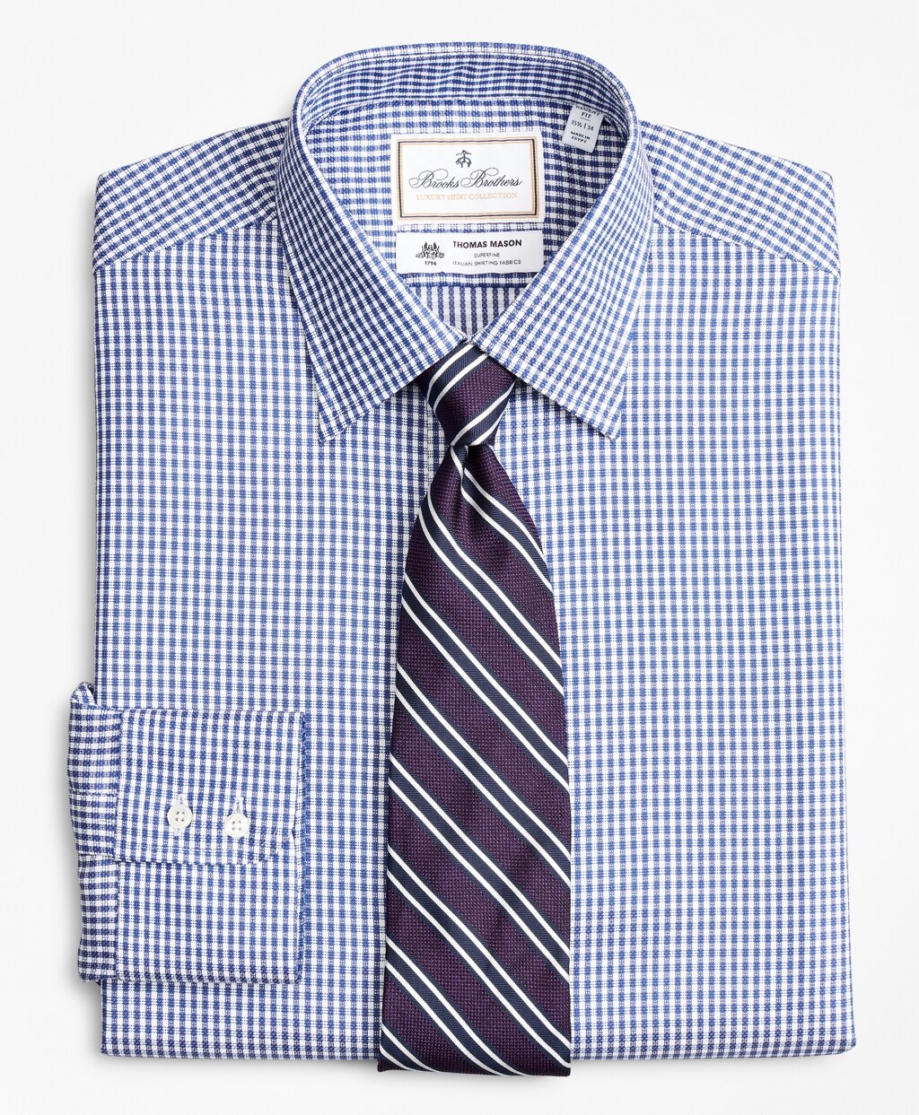 Luxury Collection Regent Fitted Dress Shirt, Franklin Spread Collar Gingham