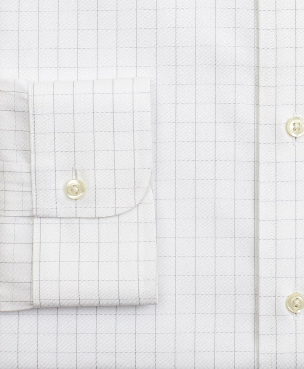 Stretch Regent Fitted Dress Shirt, Non-Iron Windowpane