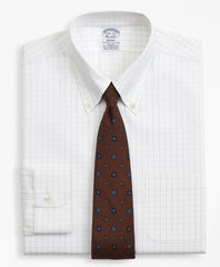 Stretch Regent Fitted Dress Shirt, Non-Iron Windowpane