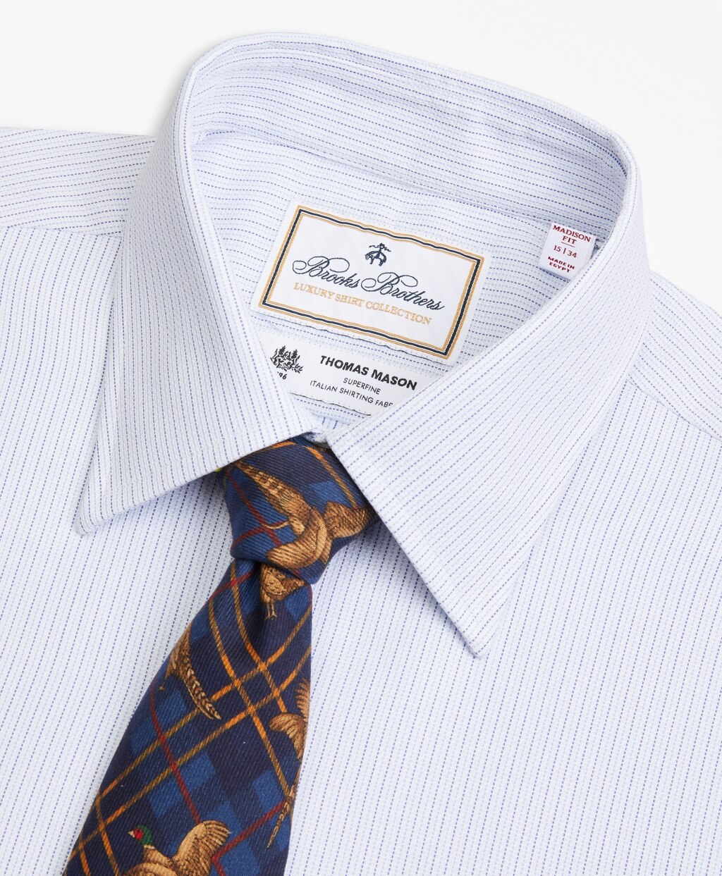 Luxury Collection Madison Classic-Fit Dress Shirt, Franklin Spread Collar  Textured Stripe