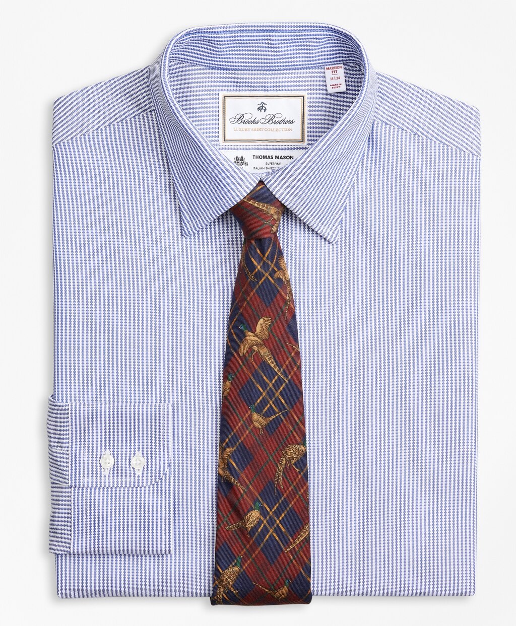 Luxury Collection Madison Classic-Fit Dress Shirt, Franklin Spread Collar Track Stripe