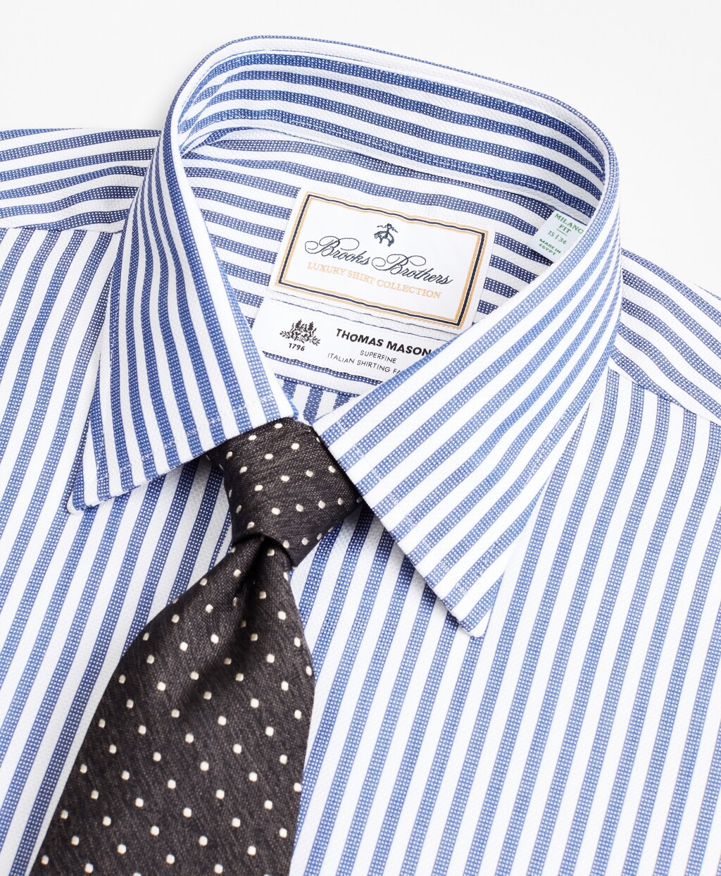 Luxury Collection Milano Slim-Fit Dress Shirt, Franklin Spread Collar Bengal Stripe