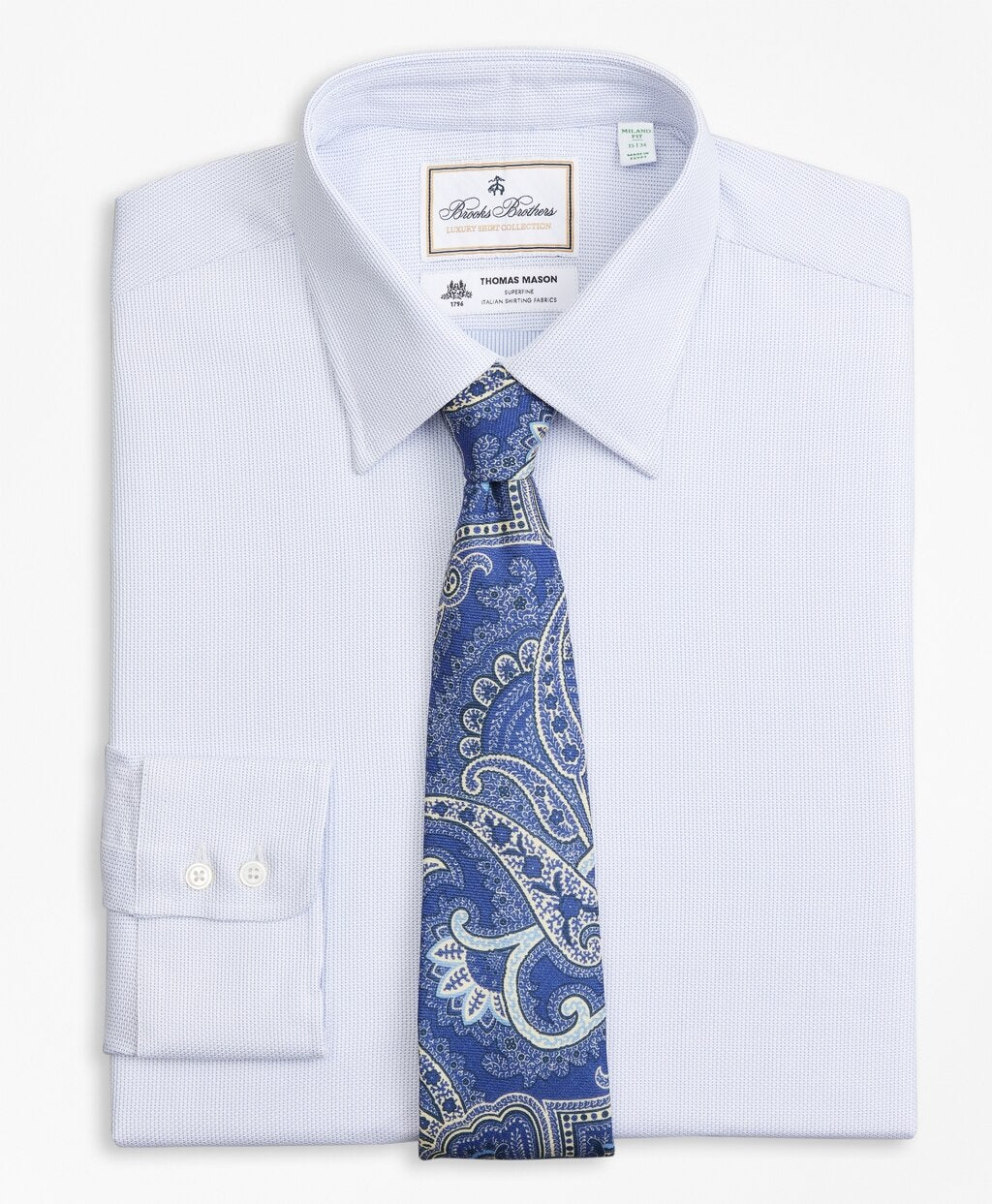Luxury Collection Milano Slim-Fit Dress Shirt, Franklin Spread Collar Broken Stripe