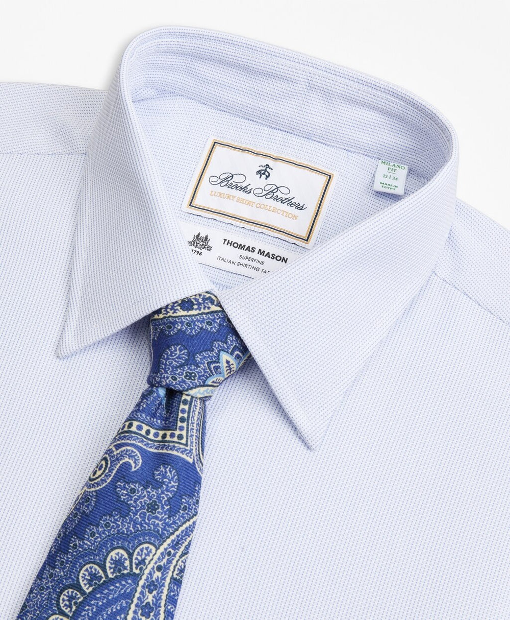 Luxury Collection Milano Slim-Fit Dress Shirt, Franklin Spread Collar Broken Stripe