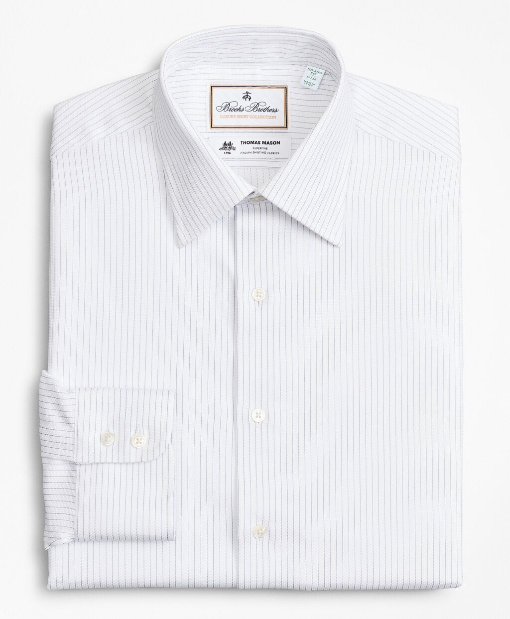 Luxury Collection Milano Slim-Fit Dress Shirt, Franklin Spread Collar Fine Stripe