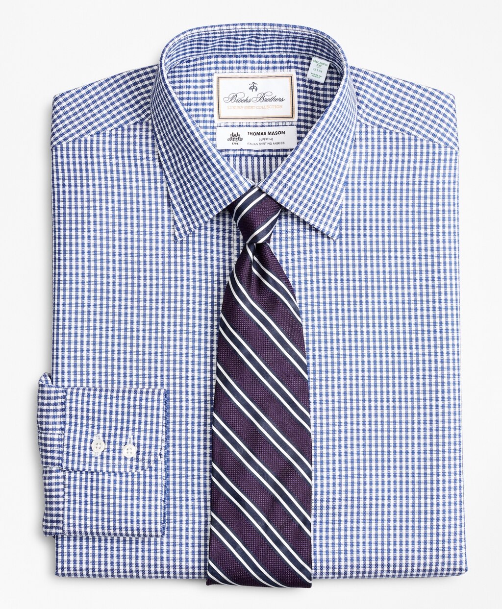 Luxury Collection Milano Slim-Fit Dress Shirt, Franklin Spread Collar Fine Gingham