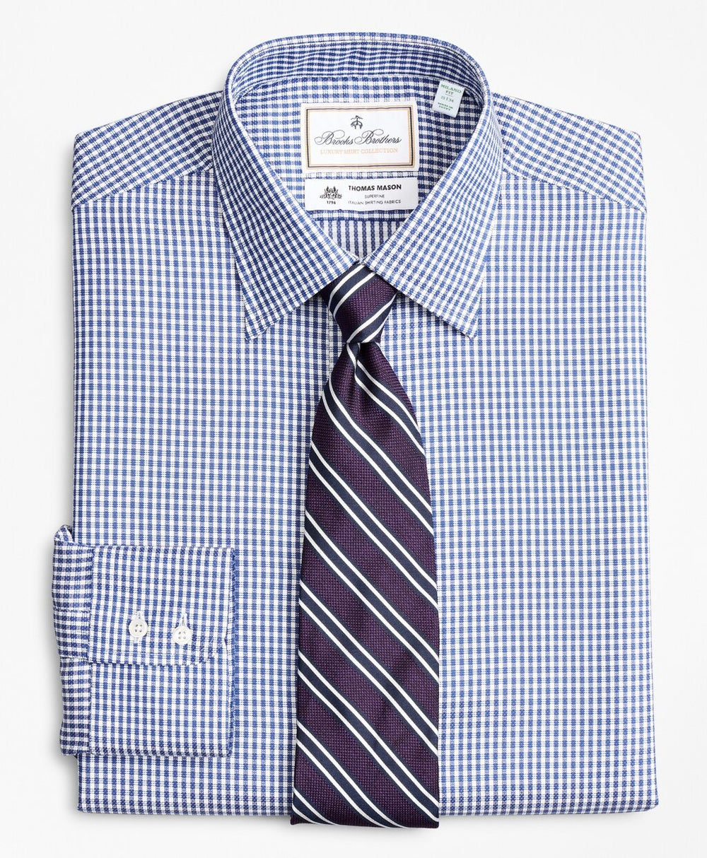 Luxury Collection Milano Slim-Fit Dress Shirt, Franklin Spread Collar Fine Gingham