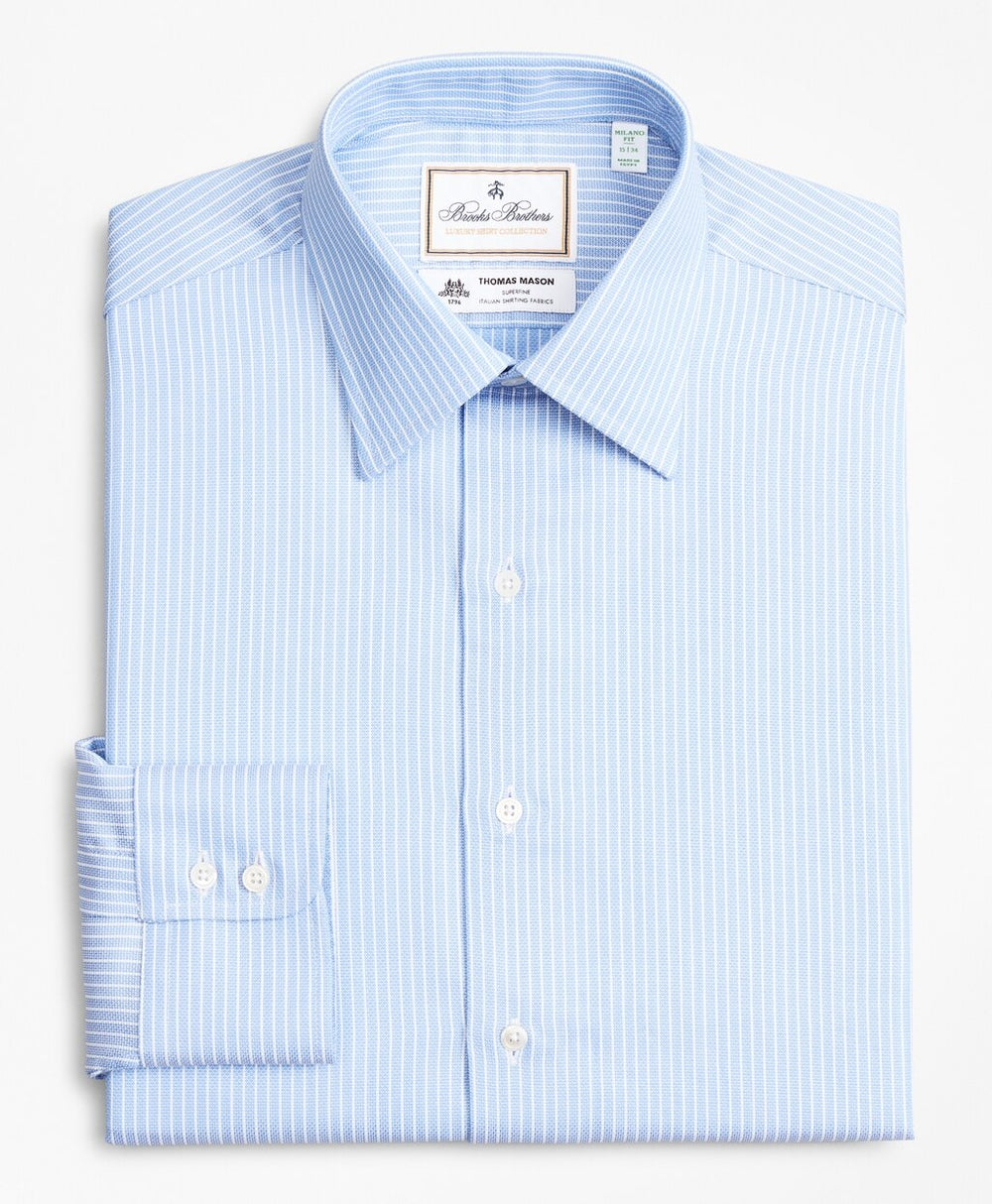 Luxury Collection Milano Slim-Fit Dress Shirt, Franklin Spread Collar Ground Stripe