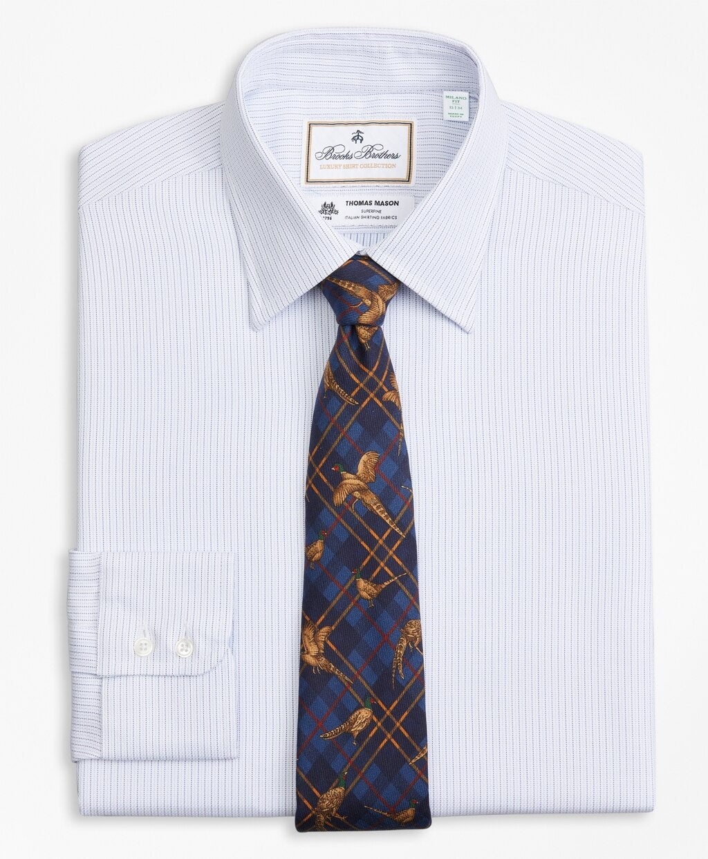 Luxury Collection Milano Slim-Fit Dress Shirt, Franklin Spread Collar Textured Stripe
