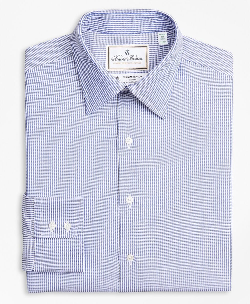 Luxury Collection Milano Slim-Fit Dress Shirt, Franklin Spread Collar Track Stripe