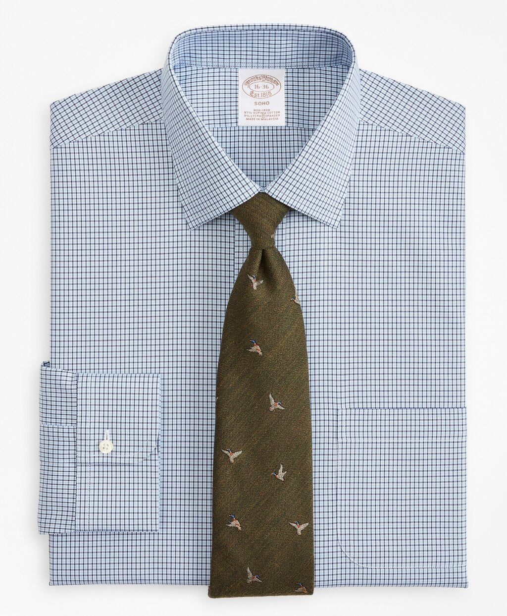 Stretch Soho Extra-Slim Fit Dress Shirt, Non-Iron Check