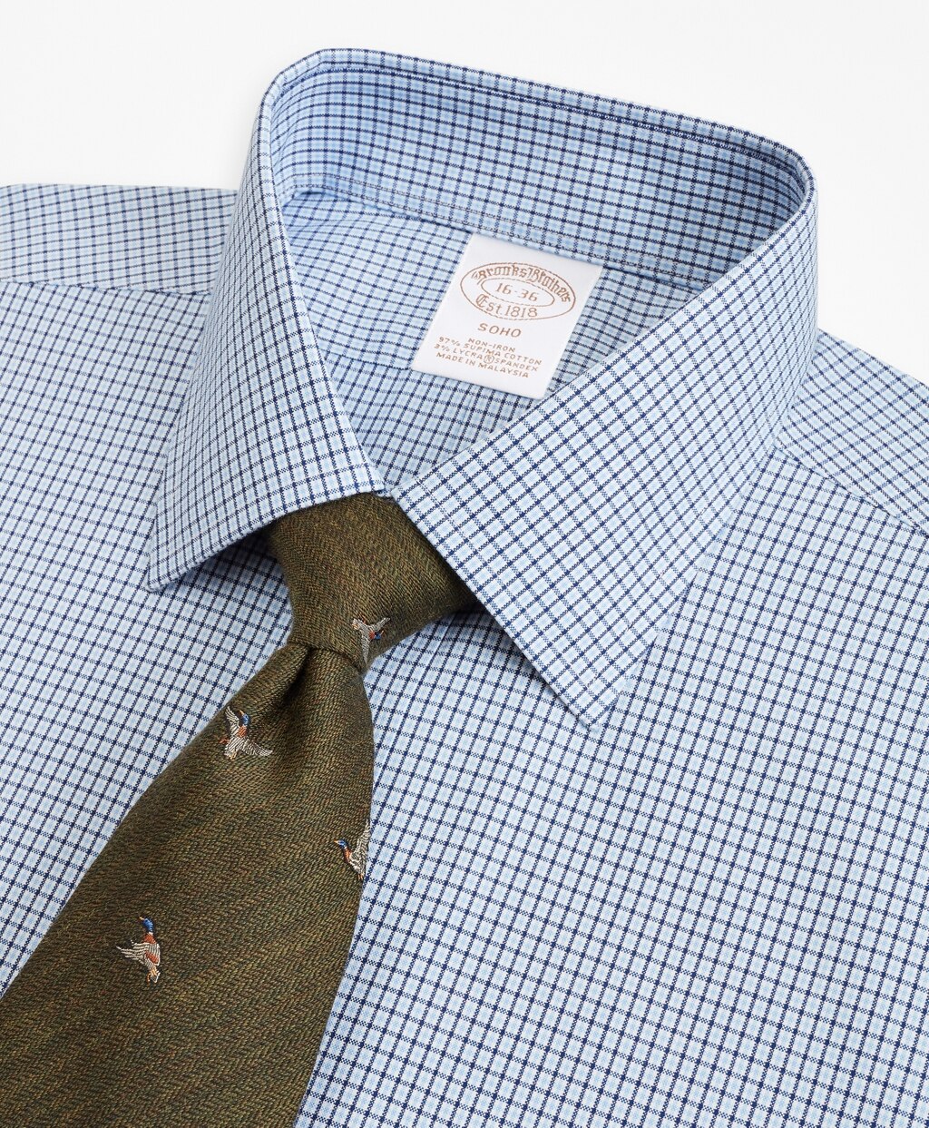 Stretch Soho Extra-Slim Fit Dress Shirt, Non-Iron Check